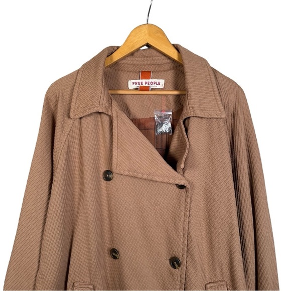 FREE PEOPLE Remi Oversized Corduroy Double Breasted Jacket in camel - Picture 6 of 14